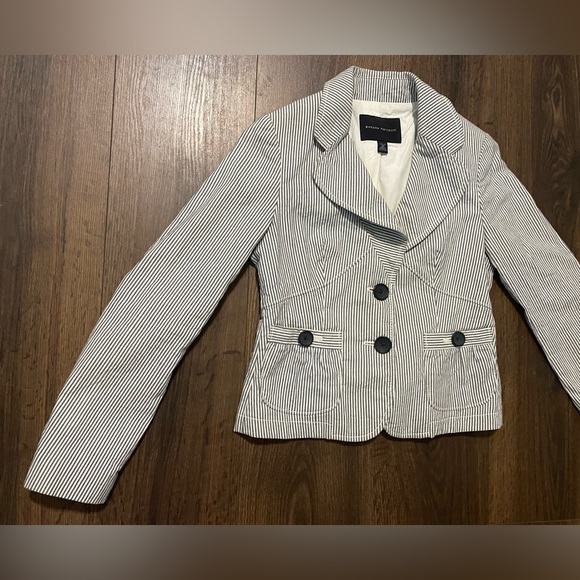 Women’s Banana Republic Blue Pin Stripe White Blazer Jacket 2P - Picture 3 of 12